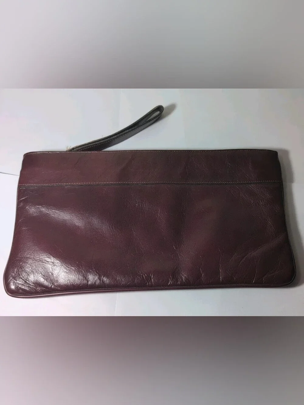 Eitenne Aigner Deep Burgundy Leather Clutch Purse